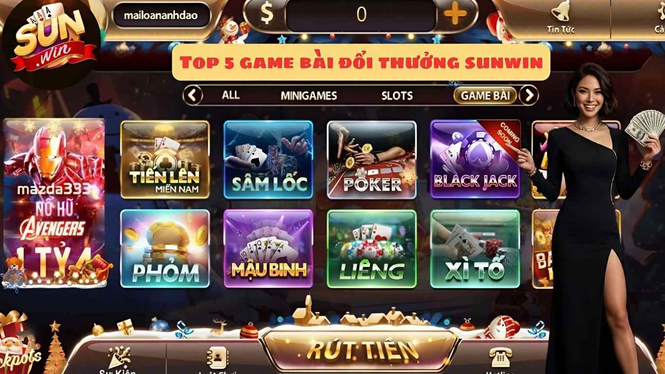 Top 5 game bài đổi thưởng ăn khách nhất trên Sunwin